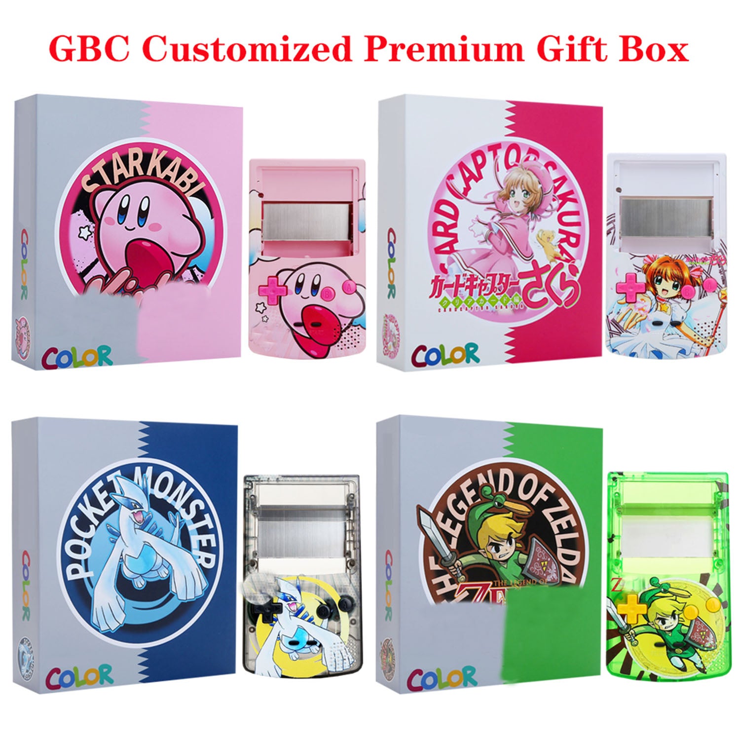 DIY Gameboy Color GBC Retro Pixel IPS screen 3.0 UV print custom boxes ...