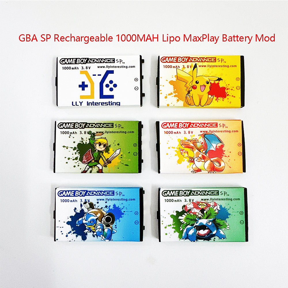 GBA SP Rechargeable1000 mAh LiPo MaxPlay Battery Mod
