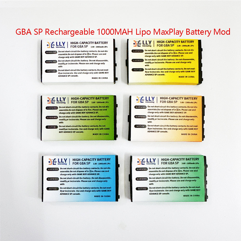 GBA SP Rechargeable1000 mAh LiPo MaxPlay Battery Mod
