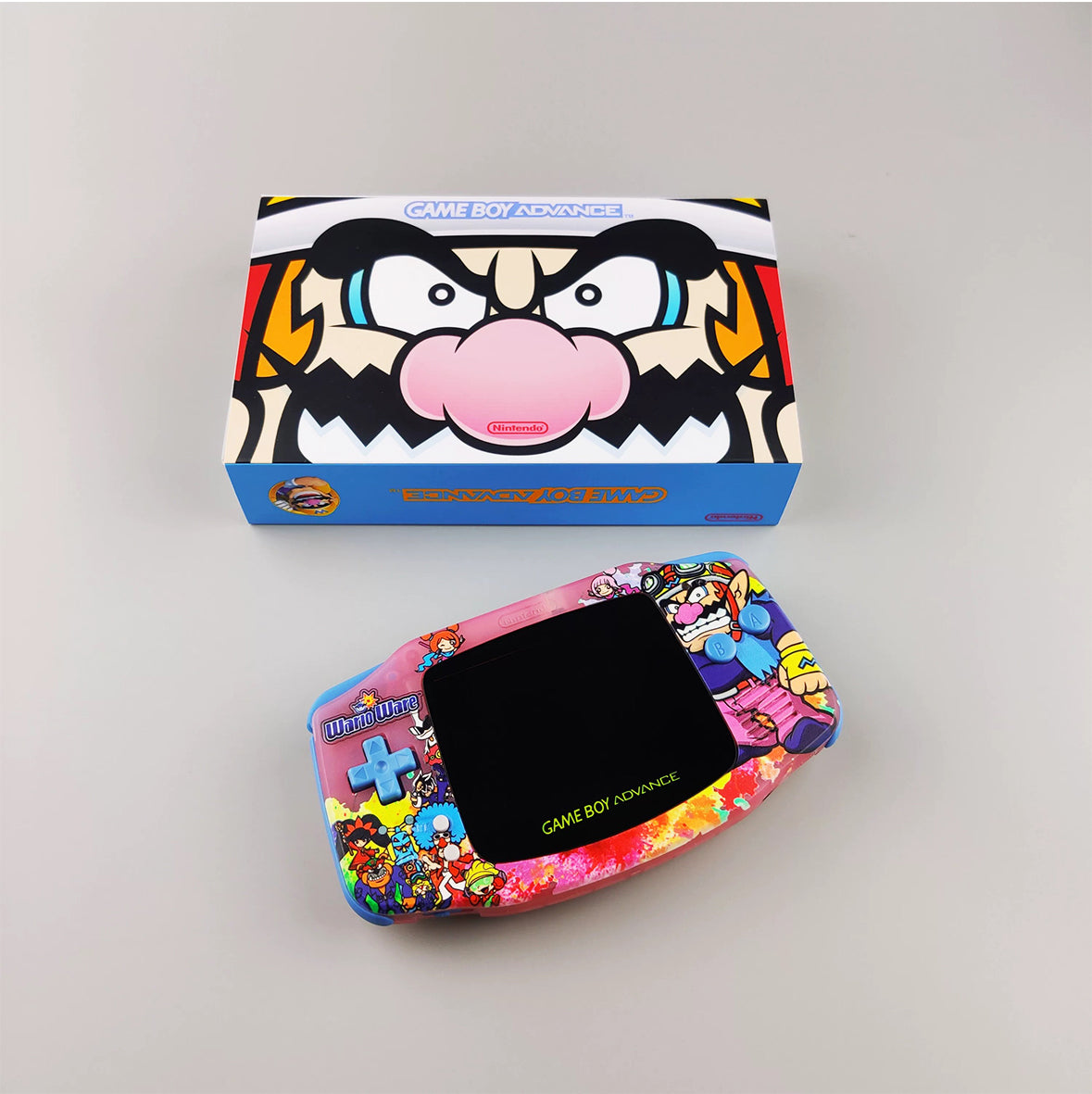 Nintendo GAMEBOY ADVANCE game console; GBA game console is highlighted